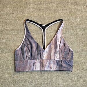 Lululemon Athletica Gray Abstract Athleisure Yoga Sports Bra XS Marble Pattern